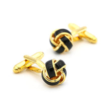 Load image into Gallery viewer, Free shipping Black Cufflinks for men fashion knot design top quality copper hotsale cufflinks whoelsale&retail