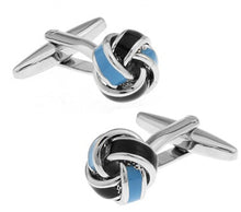 Load image into Gallery viewer, Free shipping Black Cufflinks for men fashion knot design top quality copper hotsale cufflinks whoelsale&retail