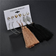 Load image into Gallery viewer, LETAPI Fashion 12 pair/set Women Statement Crystal Stud Earrings for Women Piercing Simulated Pearl Flower Earrings