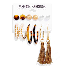 Load image into Gallery viewer, 17KM Fashion Acrylic Shell Earrings Set For Women Bohemian Leopard Tassel Long Stud Earrings 2019 Brincos Geometric DIY Jewelry