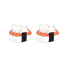 Load image into Gallery viewer, 2019 Lovely Sushi Resin Earrings Kawaii Cartoon Rice Ball Acrylic Earrings Food Art Epoxy Stud Earring
