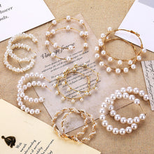 Load image into Gallery viewer, VKME Large Geometric Pearl Earrings Long Earrings Women Earrings Pendant Earrings Brincos Ethnic Vintage Jewelry Party Gifts