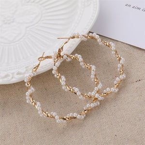 VKME Large Geometric Pearl Earrings Long Earrings Women Earrings Pendant Earrings Brincos Ethnic Vintage Jewelry Party Gifts