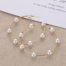 Load image into Gallery viewer, VKME Large Geometric Pearl Earrings Long Earrings Women Earrings Pendant Earrings Brincos Ethnic Vintage Jewelry Party Gifts