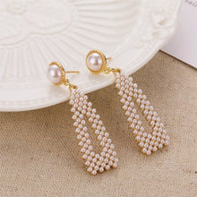 Load image into Gallery viewer, VKME Large Geometric Pearl Earrings Long Earrings Women Earrings Pendant Earrings Brincos Ethnic Vintage Jewelry Party Gifts
