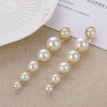 Load image into Gallery viewer, VKME Large Geometric Pearl Earrings Long Earrings Women Earrings Pendant Earrings Brincos Ethnic Vintage Jewelry Party Gifts