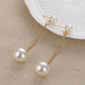 VKME Large Geometric Pearl Earrings Long Earrings Women Earrings Pendant Earrings Brincos Ethnic Vintage Jewelry Party Gifts
