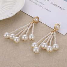 Load image into Gallery viewer, VKME Large Geometric Pearl Earrings Long Earrings Women Earrings Pendant Earrings Brincos Ethnic Vintage Jewelry Party Gifts