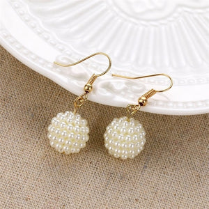 VKME Large Geometric Pearl Earrings Long Earrings Women Earrings Pendant Earrings Brincos Ethnic Vintage Jewelry Party Gifts