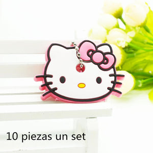 10 PCS a SET  animal keychain cartoon key chain Anime Mario Garfield keycover super her key caps Children Car Keychain