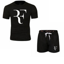 Load image into Gallery viewer, Roger Federer RF Tracksuit Summer Shirt +Shorts Outwear Sporting Men Sets T Shirts clothing Two piece suit Casual Tshirt