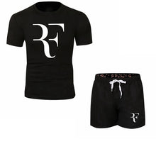 Load image into Gallery viewer, Roger Federer RF Tracksuit Summer Shirt +Shorts Outwear Sporting Men Sets T Shirts clothing Two piece suit Casual Tshirt