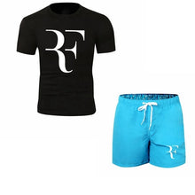 Load image into Gallery viewer, Roger Federer RF Tracksuit Summer Shirt +Shorts Outwear Sporting Men Sets T Shirts clothing Two piece suit Casual Tshirt