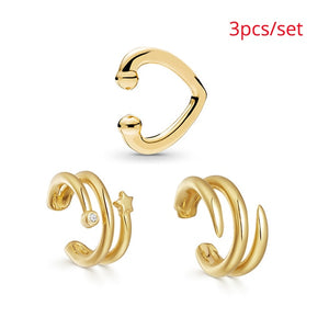 Punk Gold Metal Ear Cuff Cartilage Ear Clip for Women No Pierced C Shape Geometric Small Earcuff Ear Wrap Earcuff Clips Jewelry