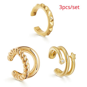 Punk Gold Metal Ear Cuff Cartilage Ear Clip for Women No Pierced C Shape Geometric Small Earcuff Ear Wrap Earcuff Clips Jewelry