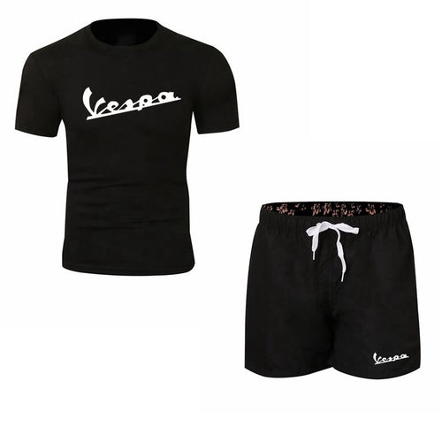 Summer new Sale Men's Sets T Shirts+Shorts Two Pieces Sets Casual Tracksuit 2019 Tide brand Tshirt Gyms Fitness Sportswears set