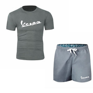 Summer new Sale Men's Sets T Shirts+Shorts Two Pieces Sets Casual Tracksuit 2019 Tide brand Tshirt Gyms Fitness Sportswears set